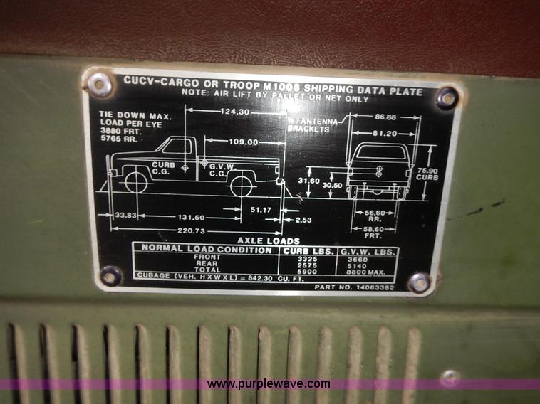 image for item L3626 1986 Chevrolet D30 Military Postal Unit pumper fire truck