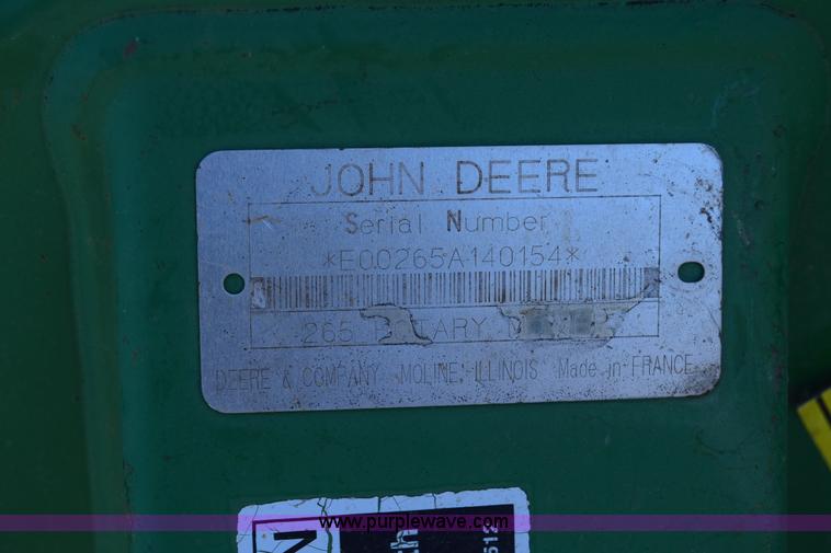 image for item K4463 John Deere 265 rotary mower