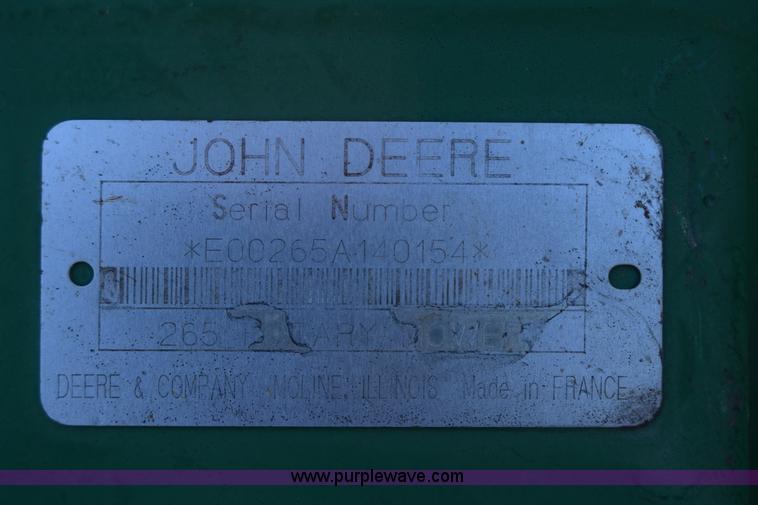 image for item K4463 John Deere 265 rotary mower