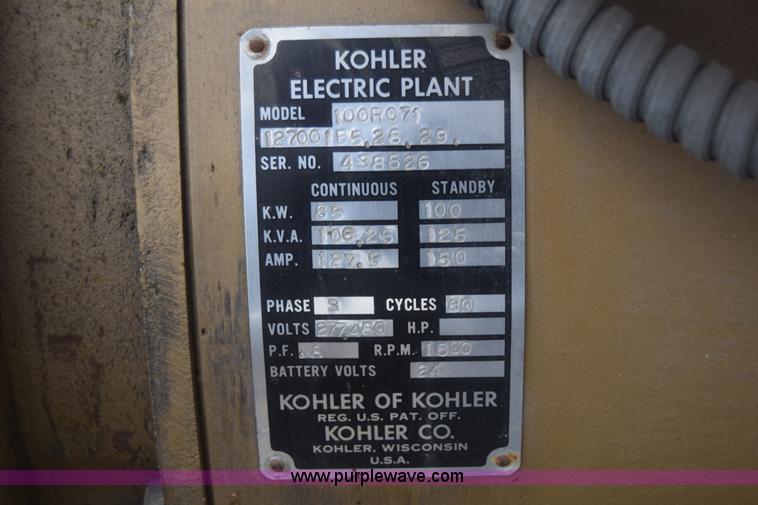 image for item BO9551 Kohler generator