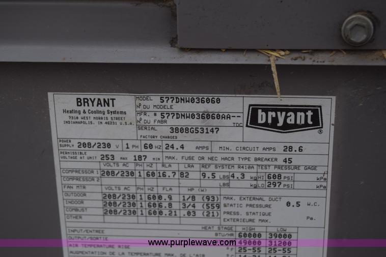image for item BO9573 Bryant heating and cooling system