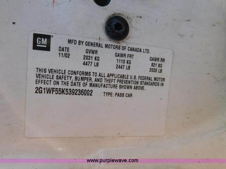 image for item K5409 2003 Chevrolet Impala