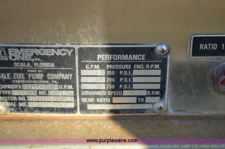 image for item K5424 1982 Hendrickson fire truck