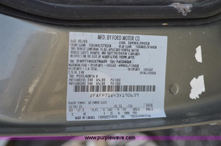 image for item K5432 2003 Ford Crown Victoria Police Interceptor