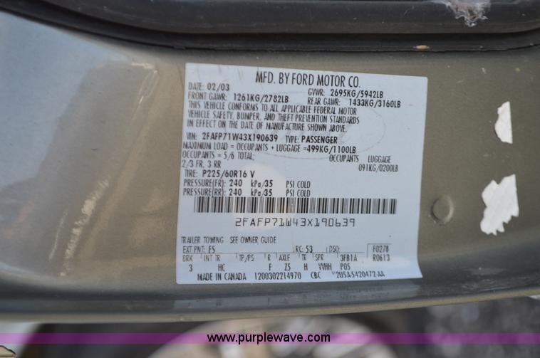 image for item K5432 2003 Ford Crown Victoria Police Interceptor