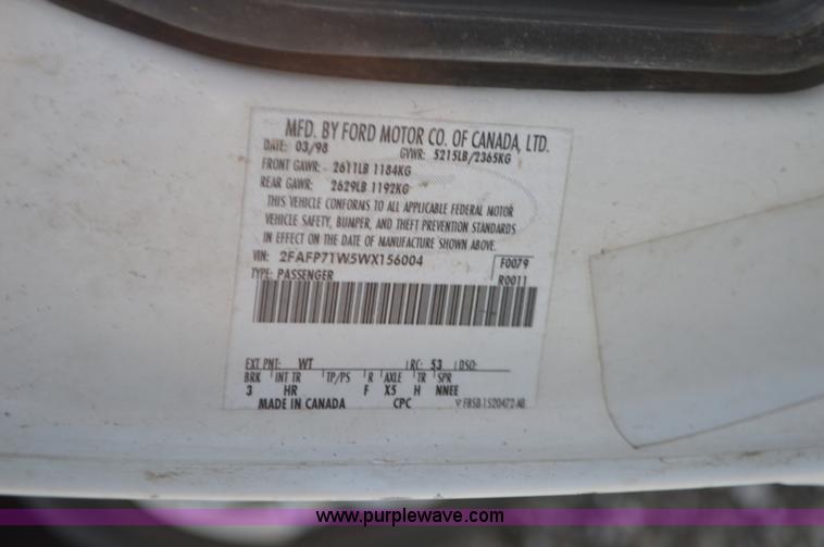 image for item K5433 1998 Ford Crown Victoria Police Interceptor