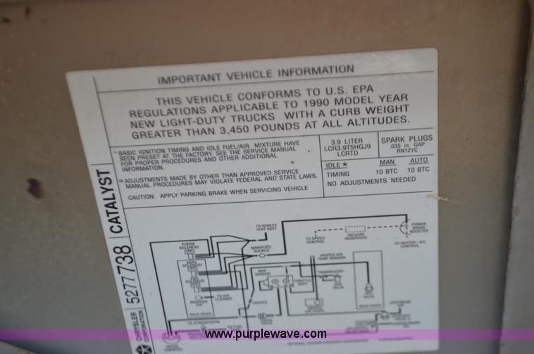 image for item K5445 1990 Dodge D150 pickup truck