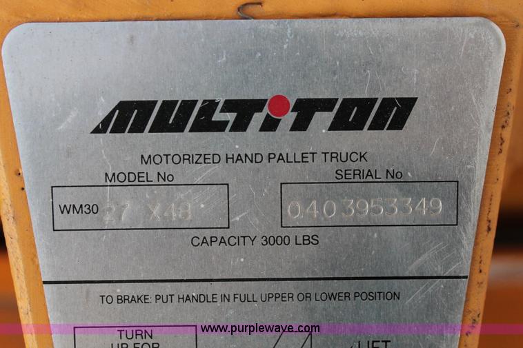 image for item L6761 Multiton WM30 electric pallet jack