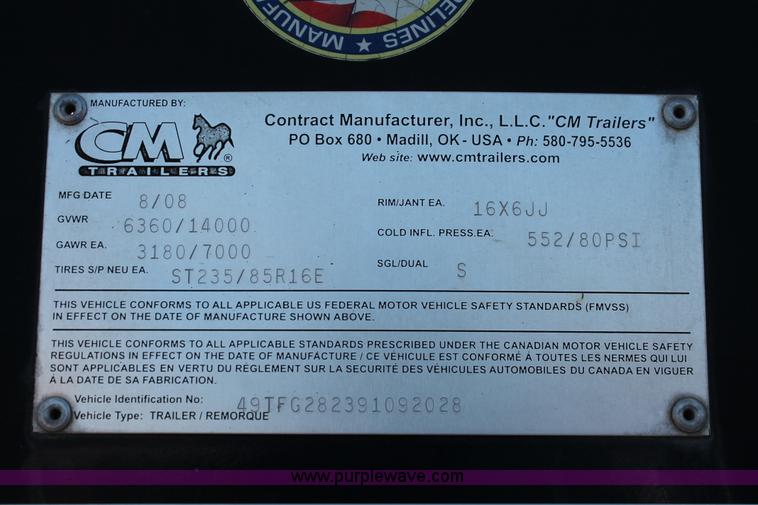 image for item L6763 2009 CM equipment trailer