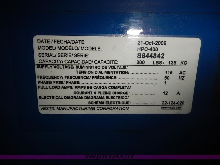 image for item BN9052 2009 Vestil HPC-400 five gallon bucket compactor