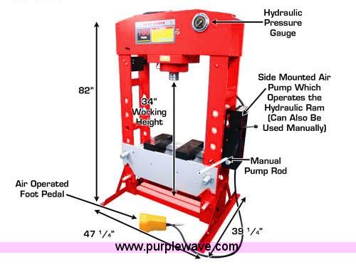 image for item F1007 Siebel SP100AH01 air/hydraulic shop press