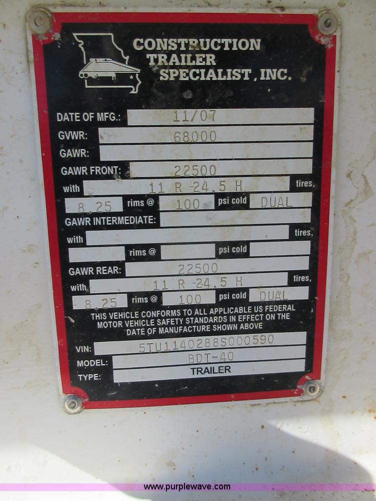 image for item I1757 2008 CTS BDT-40 bottom dump trailer