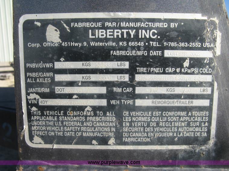 image for item J2965 2006 Travalong equipment trailer