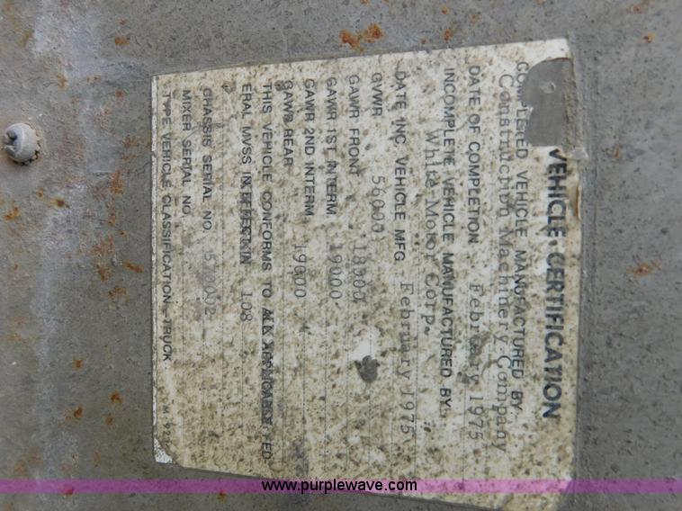 image for item J7408 1975 White Western Star ready mix truck