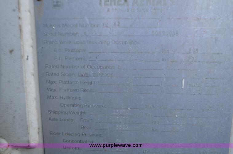 image for item K5373 2000 Terex TB42 boom lift