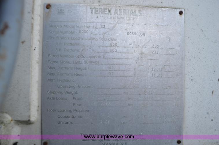 image for item K5373 2000 Terex TB42 boom lift