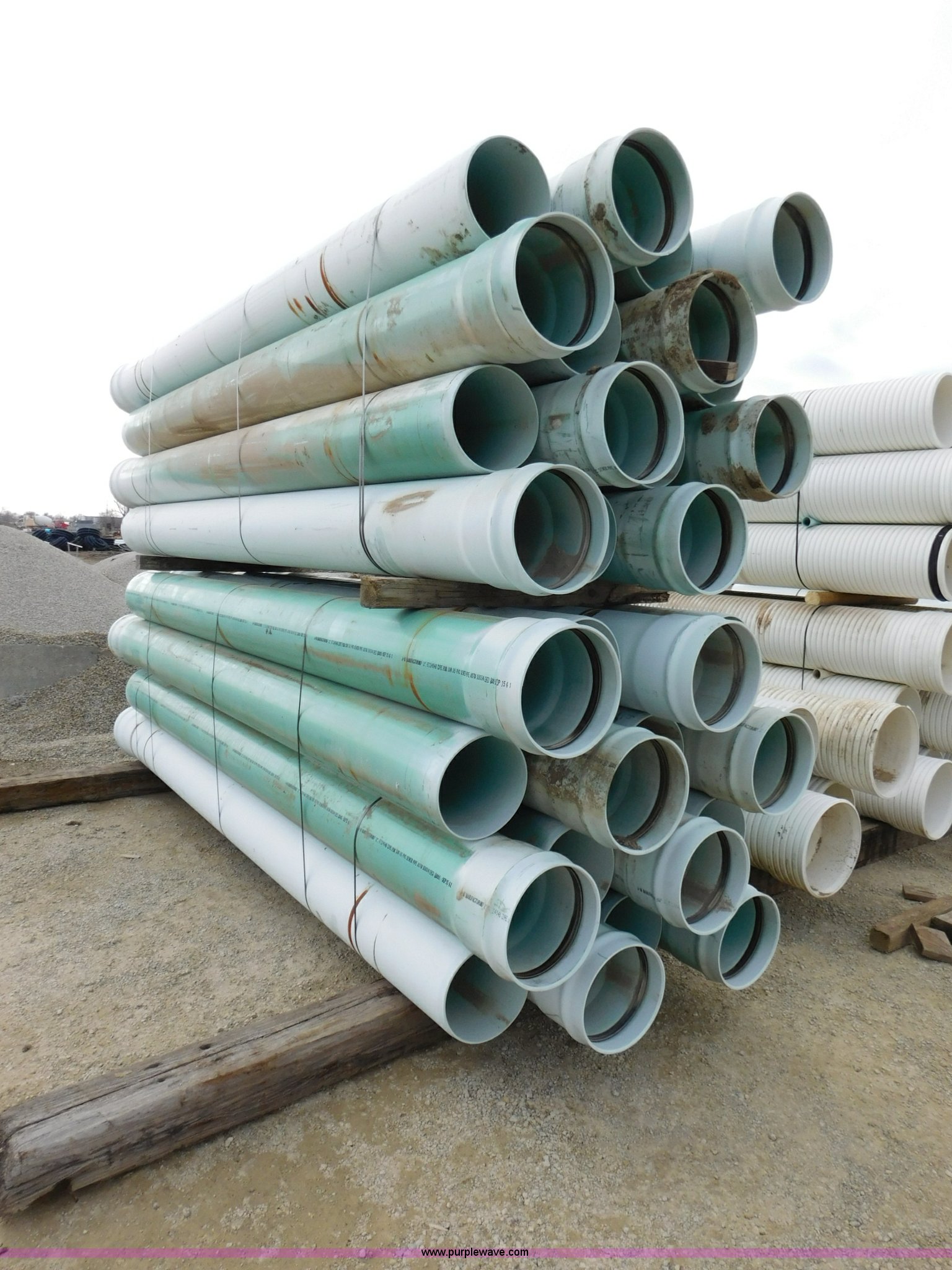 (80) PSM SDR35 PVC pipes in Salina, KS Item J7389 sold Purple Wave
