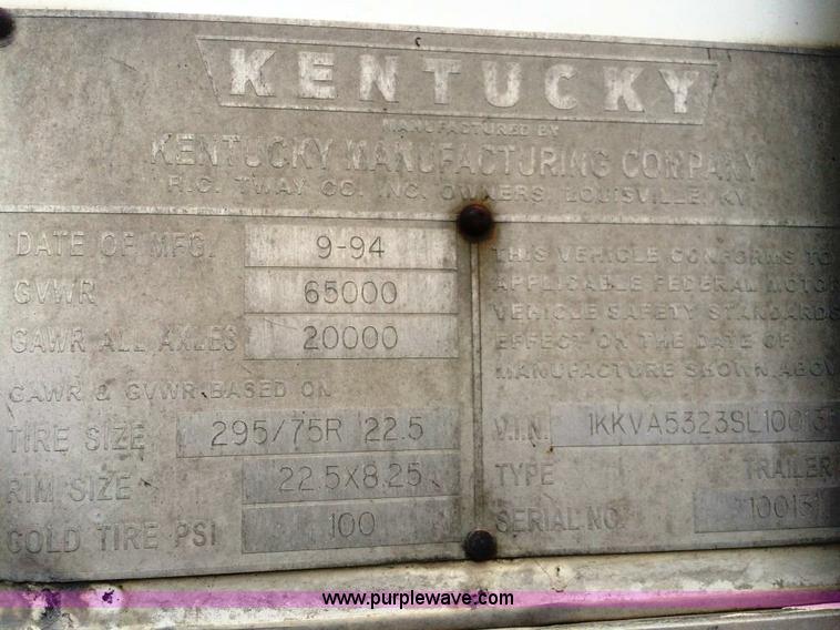 image for item E1892 1995 Kentucky dry van trailer