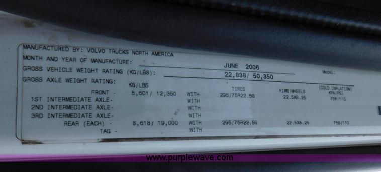 image for item J7386 2007 Volvo VNL 630 10th Anniversary Series semi truck