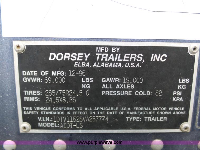 image for item K5479 1997 Dorsey AIDT-LS dry van trailer