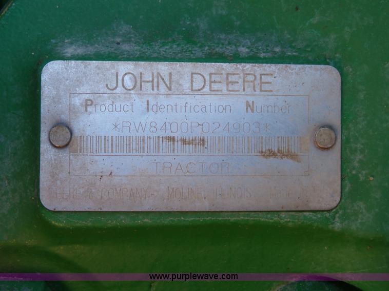 image for item G7123 1999 John Deere 8400 MFWD tractor