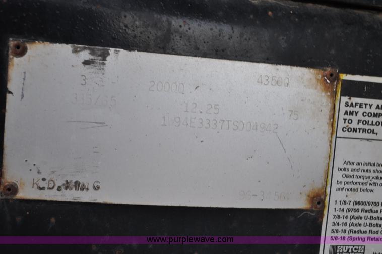 image for item G7168 1996 KD King end dump trailer