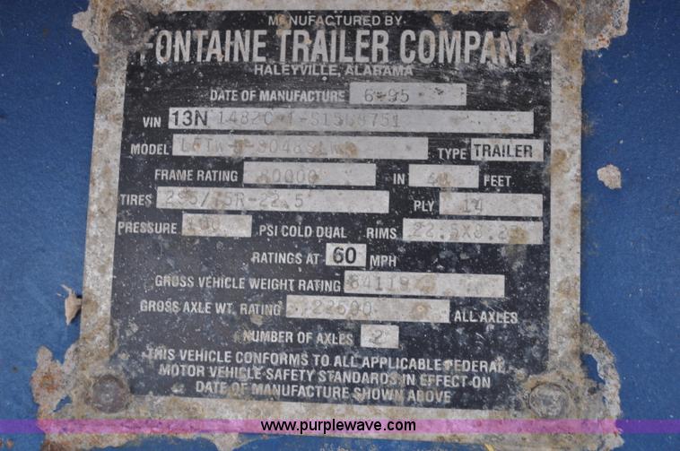 image for item G7169 1995 Fontaine flatbed trailer