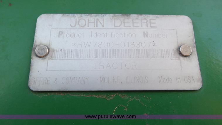 image for item J8329 1996 John Deere 7800 MFWD tractor