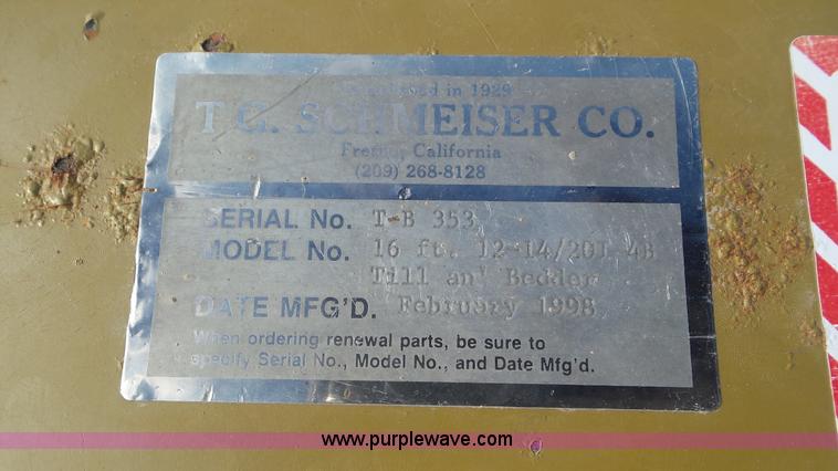 image for item J8358 1998 Schmeiser roller harrow