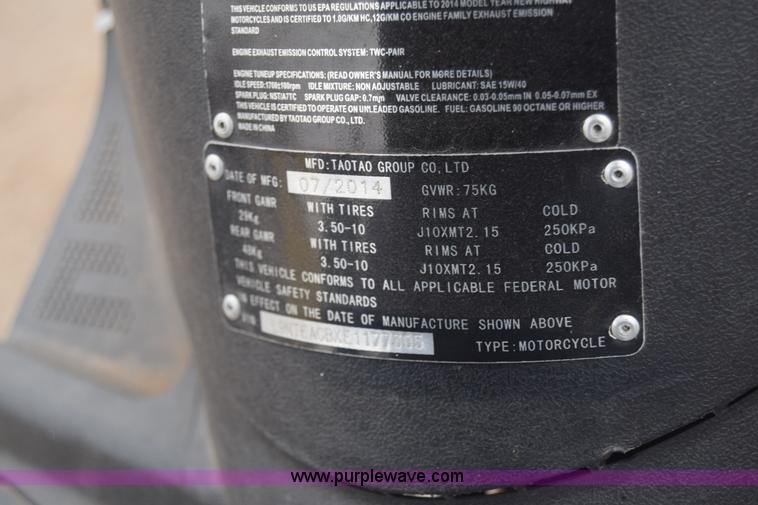 image for item L1080 2014 Tao Tao moped