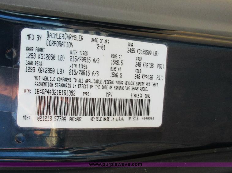 image for item BD9241 2001 Dodge Grand Caravan Sport van