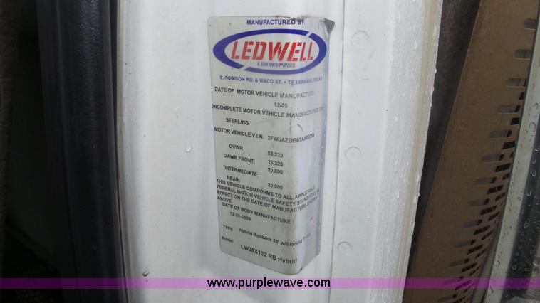 image for item F1075 2007 Sterling LT9500 rollback truck