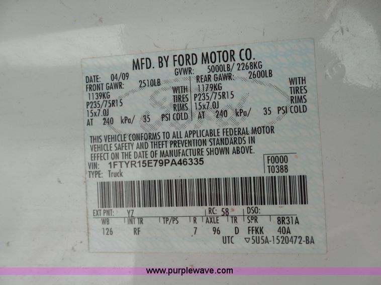 image for item J7384 2009 Ford Ranger SuperCab pickup truck