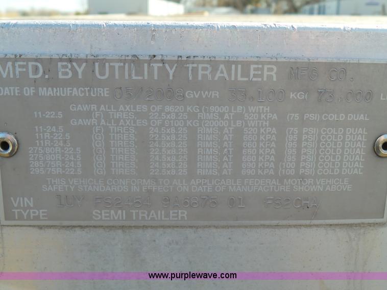 image for item J7620 2009 Utility FS2CHA flatbed trailer