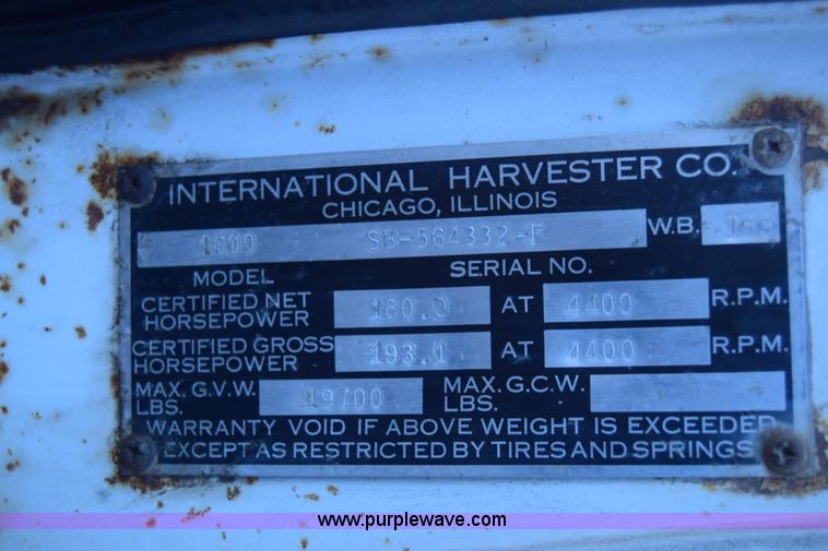 image for item K4476 1965 International 1600 winch truck