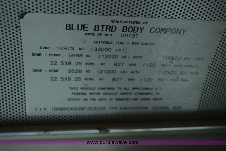 image for item K4483 2008 Blue Bird school bus