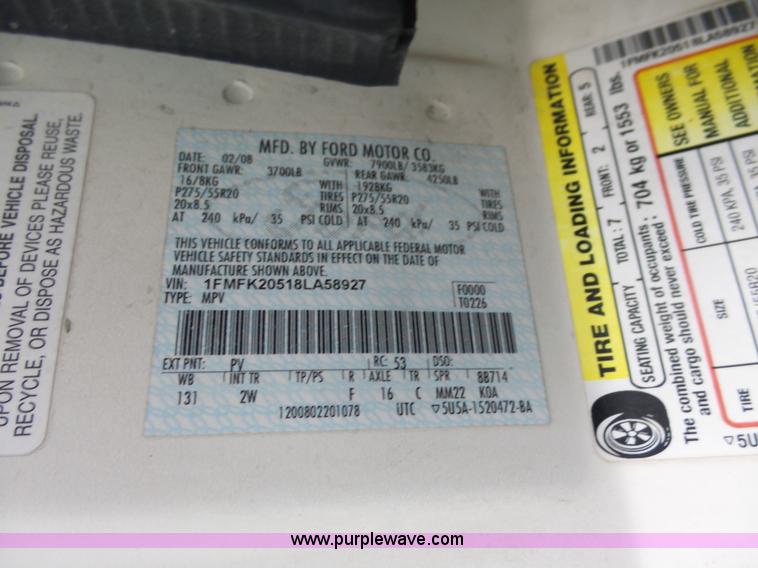 image for item K5480 2008 Ford Expedition EL Limited SUV