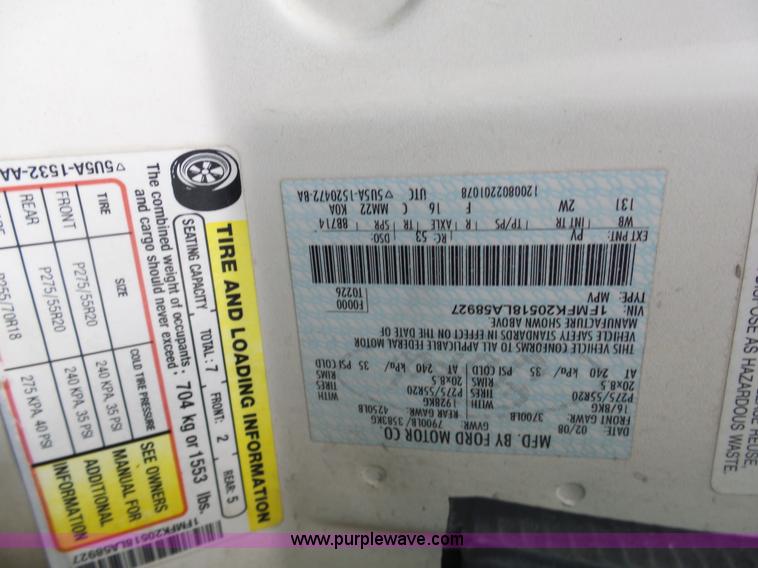 image for item K5480 2008 Ford Expedition EL Limited SUV