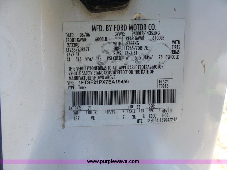 image for item K5486 2007 Ford F250 Super Duty pickup truck