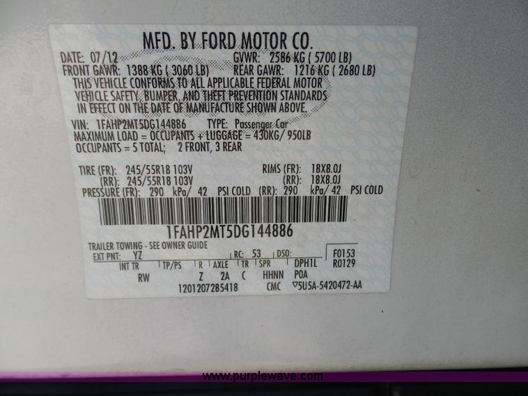 image for item K5494 2013 Ford Taurus Police