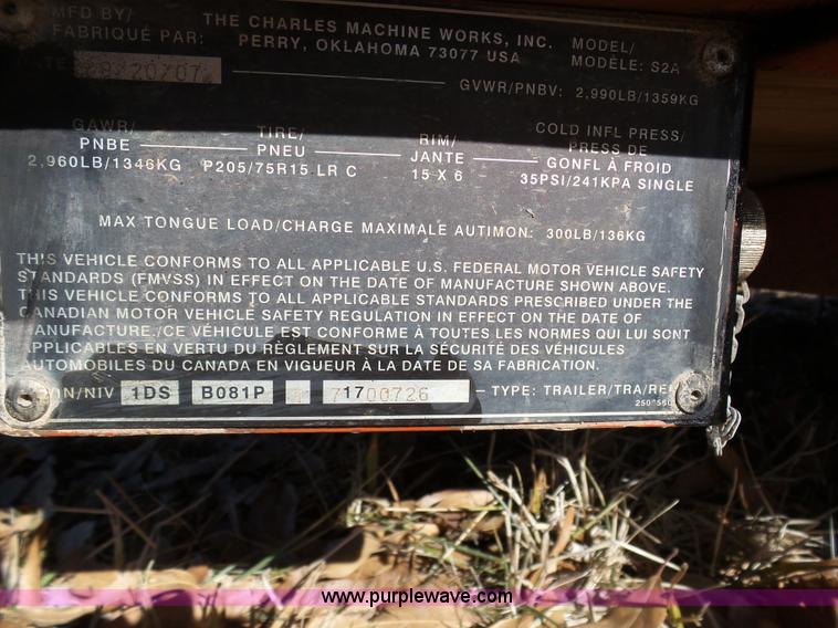 image for item K7607 2007 Ditch Witch trailer