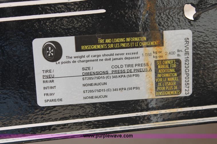 image for item L6781 2016 Lamar equipment trailer