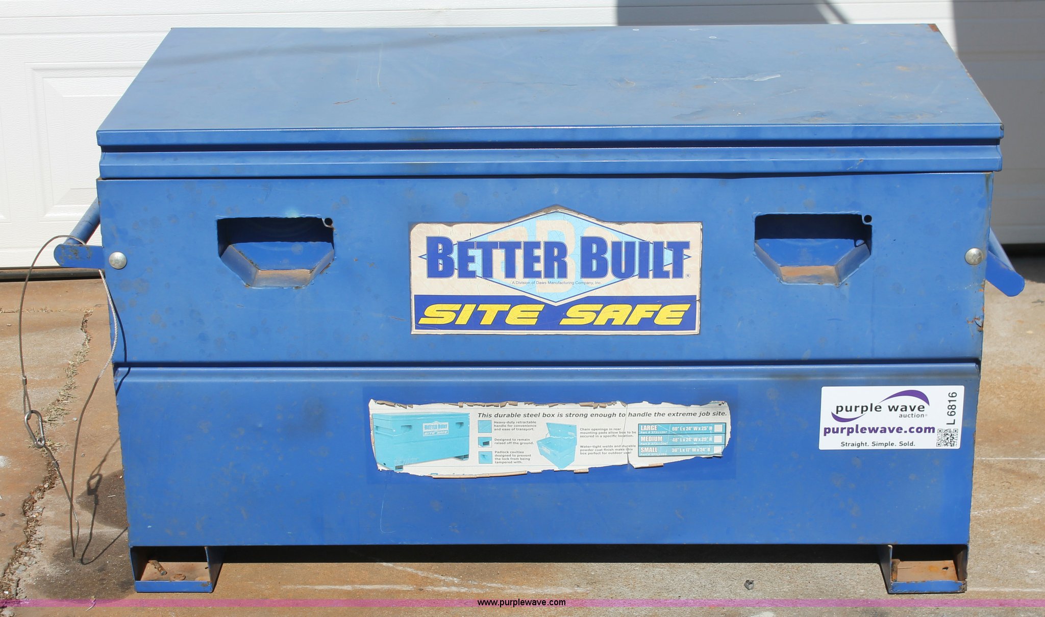 Better Built Site Safe toolbox in Edmond, OK Item L6816 sold Purple
