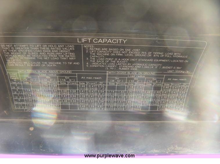 image for item J2938 2004 John Deere 50C ZTS compact excavator