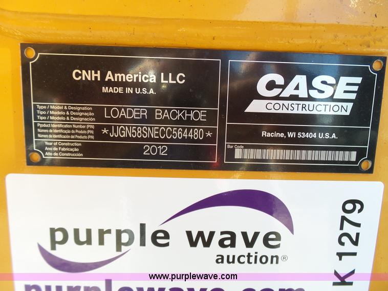image for item K1279 2012 Case 580 Super N backhoe