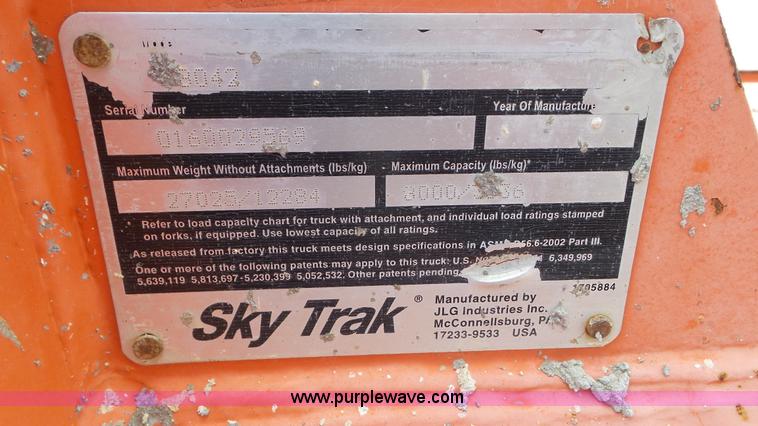 image for item K6964 2007 Sky Trak 8042 telehandler