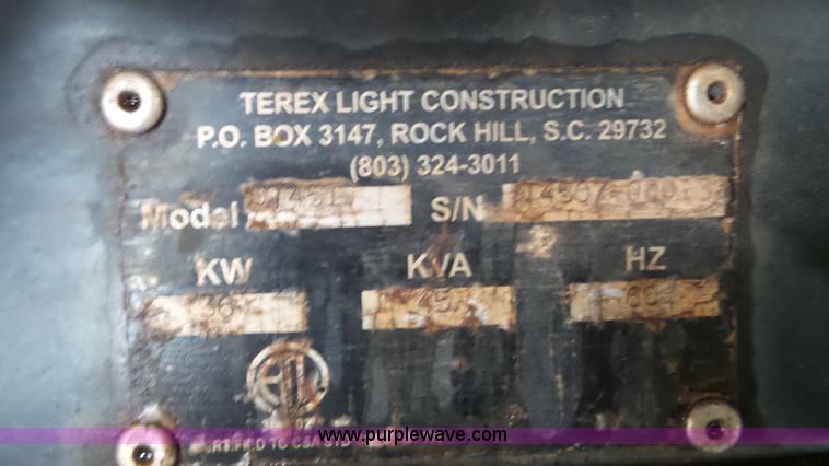 image for item L3918 2007 Terex 01451 generator
