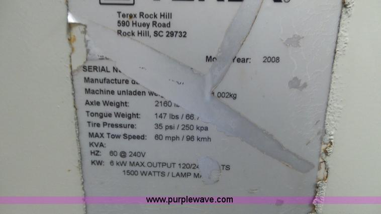 image for item L3920 2008 Terex AL4000 light tower