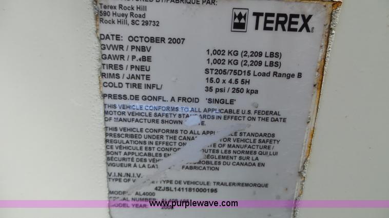 image for item L3920 2008 Terex AL4000 light tower