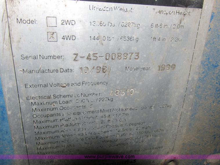 image for item L7022 Genie Z45 boom lift